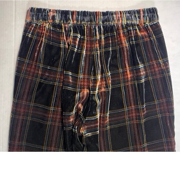 J Crew Sz 8 Stewart Velvet Plaid Pull On Pant Black Holiday Party Festive Preppy - Picture 8 of 15